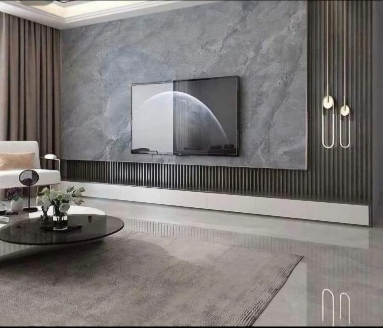 سقف مستعار بإضاءة دائرية